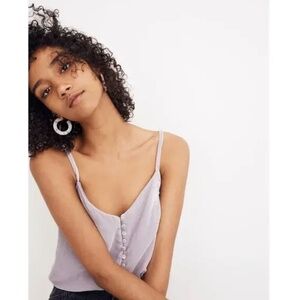 NWT Madewell Velvet Camisole Top | Purple | Size 14